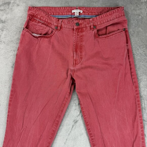 PETER MILLAR Mens Pima Cotton Washed Out Red Golf Casual Pants 34x32 - Picture 2 of 8